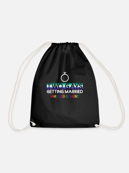 Gay Groom Gay Wedding Gay - Drawstring Bag - black