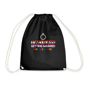 Lesbian Wedding Lesbian Gay Transsexual - Drawstring Bag - black - Front