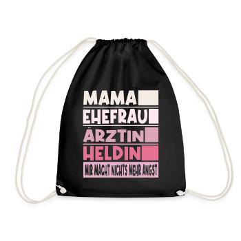 Ärztin Mama Ehefrau Heldin - Turnbeutel - Schwarz - Vorne