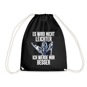 Es Wird Nicht Leichter Ich Triathlon - Turnbeutel - Schwarz - Vorne