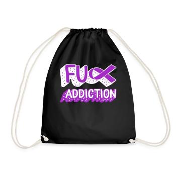 Drug Overdose Awareness Shirt, Fuck Addiction - Drawstring Bag - black - Front