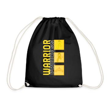 Childhood Cancer Awareness Shirt, Warrior - Drawstring Bag - black - Front