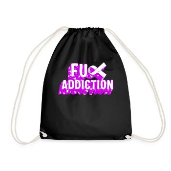 Drug Overdose Awareness Shirt, Fuck Addiction - Drawstring Bag - black - Front