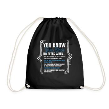 Diabetes Awareness Shirt, You Know You Have - Drawstring Bag - black - Front