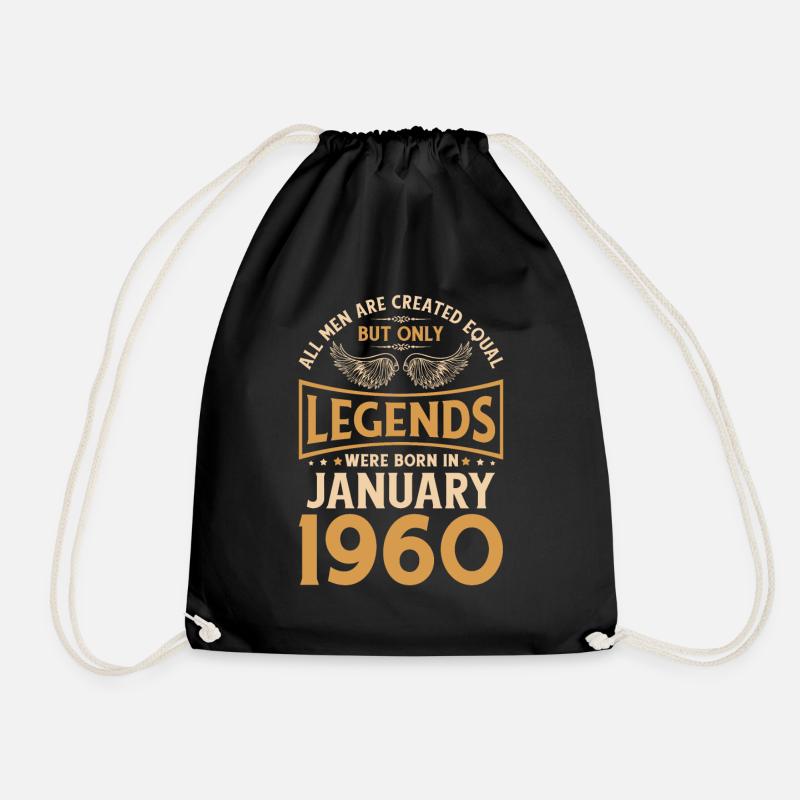 Birthday legends were born in January 1960 - Drawstring Bag - black