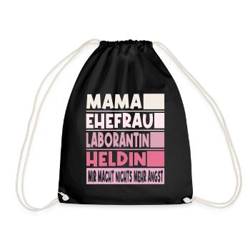 Laborantin Mama Ehefrau Heldin - Turnbeutel - Schwarz - Vorne