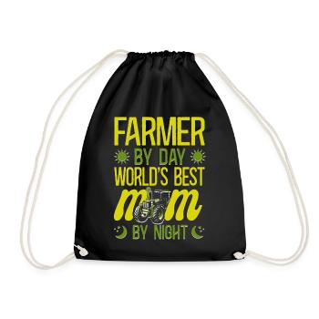 Farming Farmer Mom Mother Tractor - Turnbeutel - Schwarz - Vorne