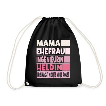 Ingenieurin Mama Ehefrau Heldin - Turnbeutel - Schwarz - Vorne