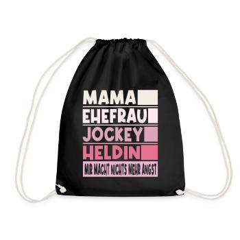 Jockey Mama Ehefrau Heldin - Turnbeutel - Schwarz - Vorne