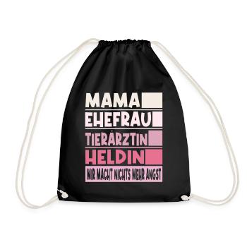 Tierärztin Mama Ehefrau Heldin - Turnbeutel - Schwarz - Vorne