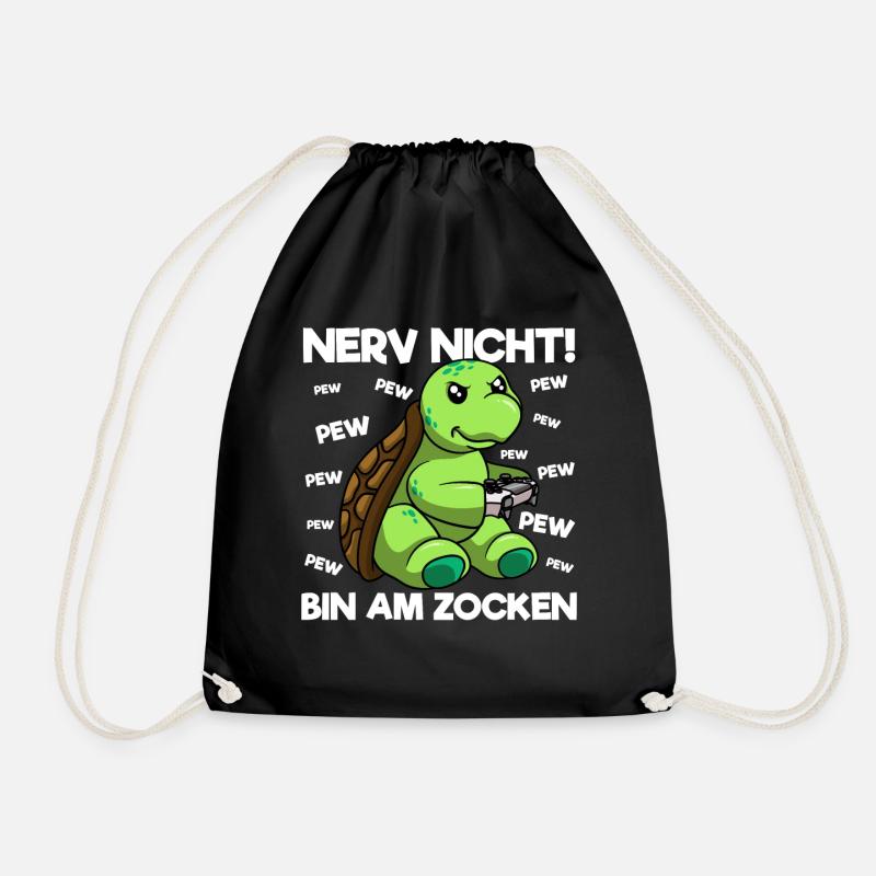 Nerv nicht bin am Zocken Gaming Schildkröte - Turnbeutel - Schwarz