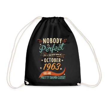 Personne n’est parfait né en octobre 1963 - Sac de sport léger - noir - Devant