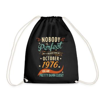 Personne n’est parfait né en octobre 1976 - Sac de sport léger - noir - Devant