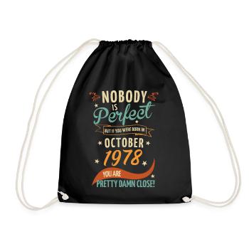 Personne n’est parfait né en octobre 1978 - Sac de sport léger - noir - Devant