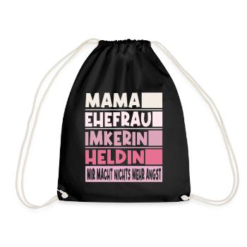 Imkerin Mama Ehefrau Heldin - Turnbeutel - Schwarz - Vorne