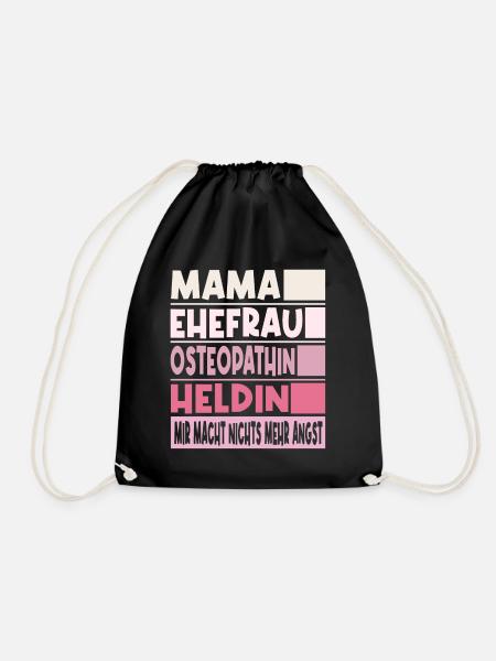 Osteopathin Mama Ehefrau Heldin - Turnbeutel - Schwarz