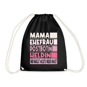 Postbotin Mama Ehefrau Heldin - Turnbeutel - Schwarz - Vorne
