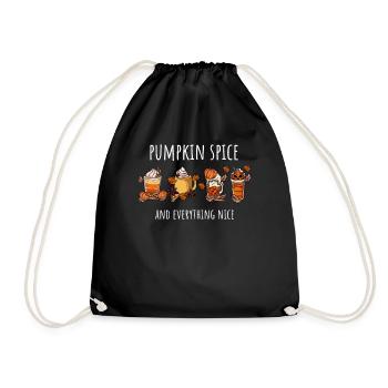 Tasse à café d’automne à la citrouille - Sac de sport léger - noir - Devant