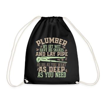 Klempner Installateur - Turnbeutel - Schwarz - Vorne