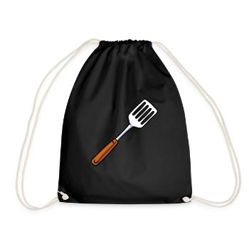 Spatula Turner - Drawstring Bag - black - Front