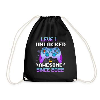 Niveau 1 Débloqué Génial depuis 2022 Funny Gamer 1 - Sac de sport léger - noir - Devant