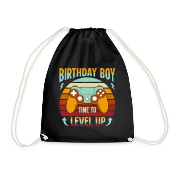 Birthday Boy Il est temps de monter de niveau En ce qui concerne l’anniversaire du jeu vidéo - Sac de sport léger - noir - Devant