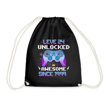 Niveau 24 Débloqué Génial depuis 1999 Funny Gamer - Sac de sport léger - noir - Devant