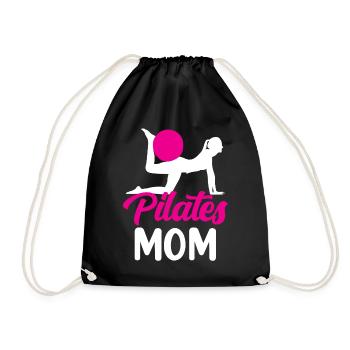 Pilates Mama Mami Mutter Liebhaber - Turnbeutel - Schwarz - Vorne