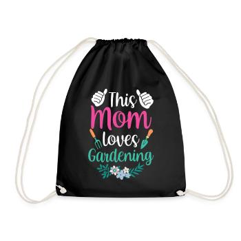 This Mom Loves Gardening Mom Garden - Drawstring Bag - black - Front