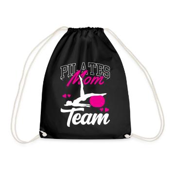 Pilates Mama Team Mutter Mami Liebhaber - Turnbeutel - Schwarz - Vorne