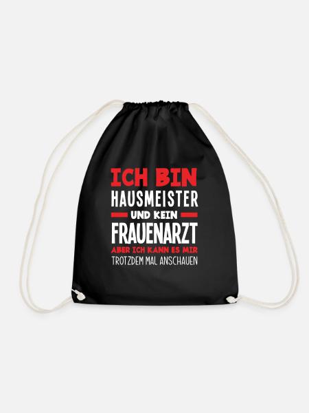 Lustiger Hausmeister Spruch - Turnbeutel - Schwarz