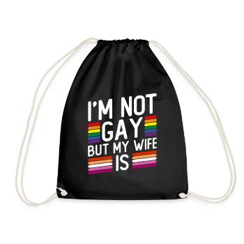 Lesbian Wedding Lesbian Gay Transsexual - Drawstring Bag - black - Front