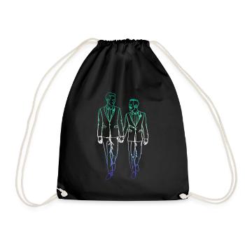 Gay Groom Gay Wedding Gay - Drawstring Bag - black - Front