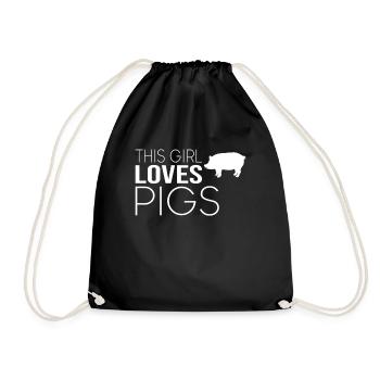 Dicton de cochon fille - Sac de sport léger - noir - Devant
