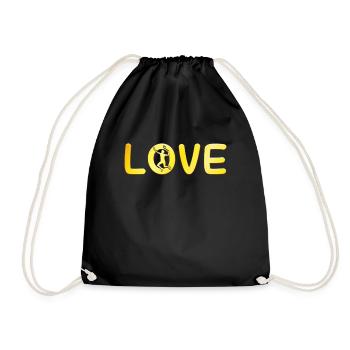 Badminton Liebe - Turnbeutel - Schwarz - Vorne