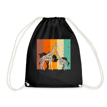 Zoo Animal Girafe Afrique Girafe Africaine - Sac de sport léger - noir - Devant
