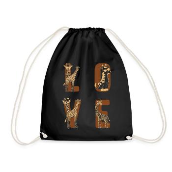 Giraffe Lover Zoo Giraffe LOVE Giraffes - Drawstring Bag - black - Front