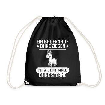 Ziege Ziegenbock Bock - Turnbeutel - Schwarz - Vorne