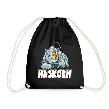 Naskorn Nashorn mit Korn - Turnbeutel - Schwarz - Vorne