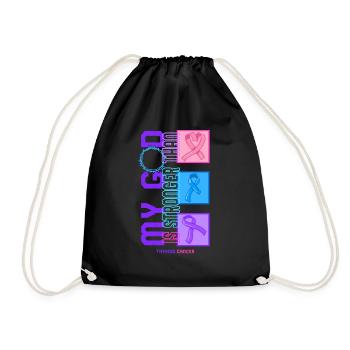 Chemise de sensibilisation au cancer de la thyroïde, mon Dieu est - Sac de sport léger - noir - Devant