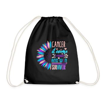 Thyroid Cancer Awareness Shirt, Survivor Cancer - Drawstring Bag - black - Front