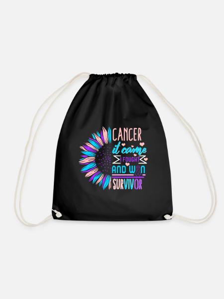 Schilddrüsenkrebs-Awareness-Shirt, Survivor Cancer - Turnbeutel - Schwarz