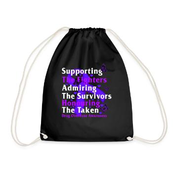 Drug Overdose Awareness Shirt, Supporting The - Drawstring Bag - black - Front