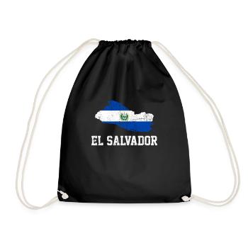 el salvador map, el salvador - Turnbeutel - Schwarz - Vorne
