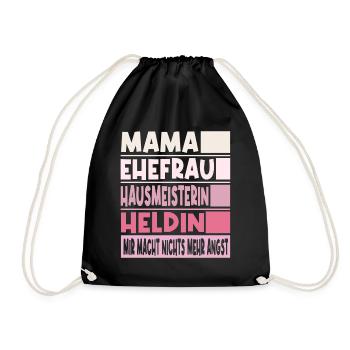 Hausmeisterin Mama Ehefrau Heldin - Turnbeutel - Schwarz - Vorne