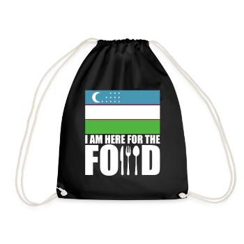 Uzbekistan holiday travel souvenir - Drawstring Bag - black - Front