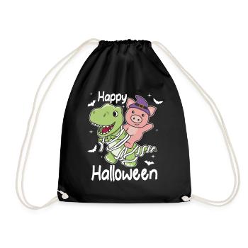 Cochon Happy Halloween T-Rex Costume de maman - Sac de sport léger - noir - Devant