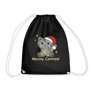 Chat Noël Animaux mignon chat Meowy Catmas - Sac de sport léger - noir - Devant