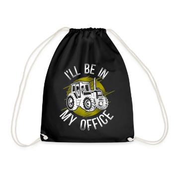 Farming Farmer Tractor Vintage - Drawstring Bag - black - Front