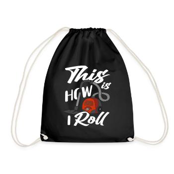 Vacuum cleaner housekeeper cleaning lady - Drawstring Bag - black - Front